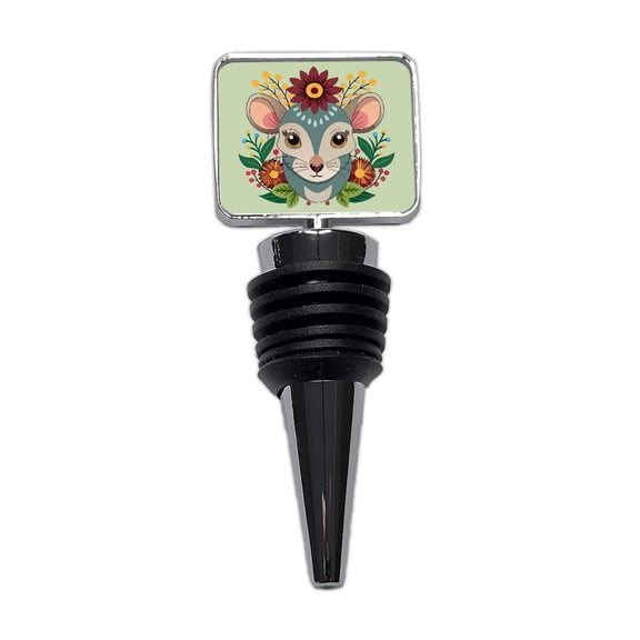 Mouse Floral Flowers Wine Bottle Stopper Cap Plug
