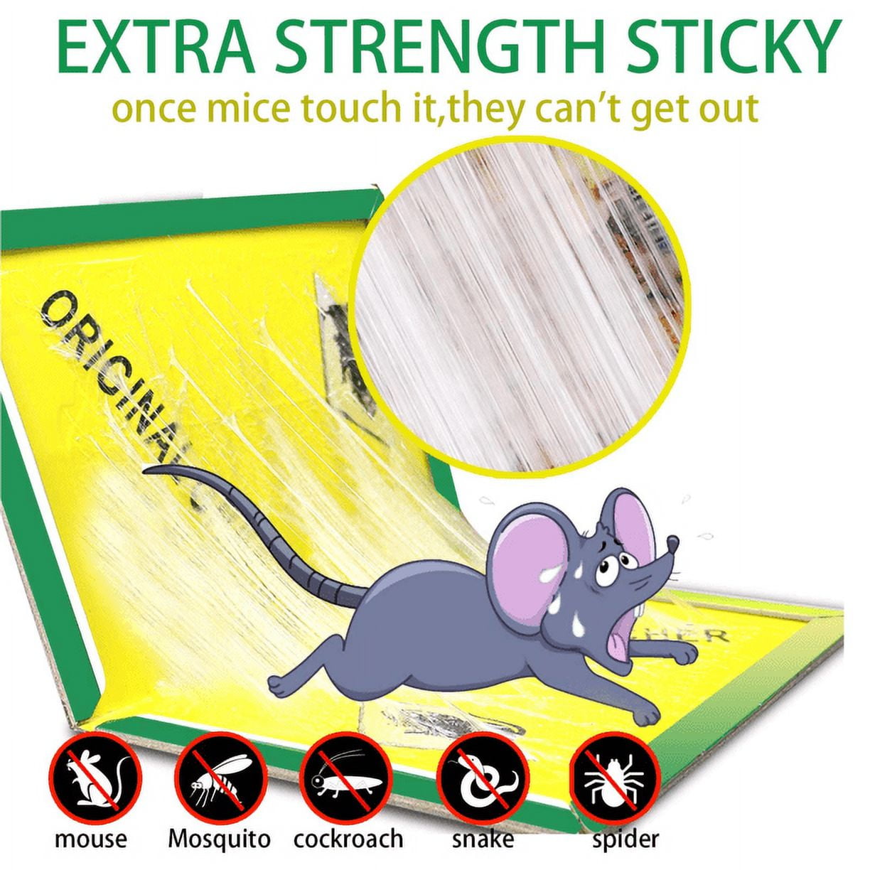 LULUCATCH Sticky Mouse Traps, 24 Pack Pre-baited Glue Traps, Foldable Bulk  Non-Toxic Indoor Mouse Glue Boards for Insects, Snake, Lizard, & Spider