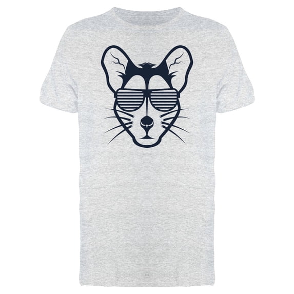Mouse Head Face Stripes Glasses T-Shirt Men -Image by Shutterstock, Male Large