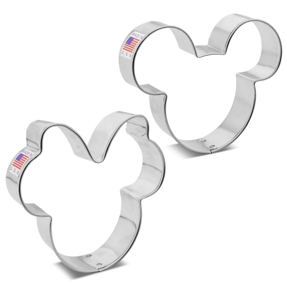 Mouse Head & Girl Mouse with Bow 2 Pc. Cookie Cutter Set, Made in the USA by Ann Clark