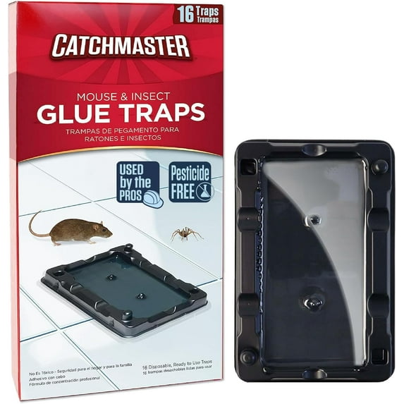 Mouse & Insect Glue Traps 16-Pk, Adhesive Rodent & Bug Catcher, Mouse ...