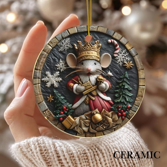 Mouse King Nutcracker Bellet Ornament Nutcracker Christmas Cute Girl Ornament Christmas Gift Nutcracker Lover Gift 2D FLAT CIRCLE Ceramic Ornament
