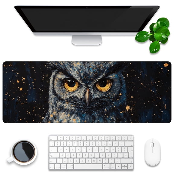 Mouse Mat,Desk Protector,Rubber Office Mat,Anti-Fray Stitched Edges,Waterproof Pad for Office & Gaming (31.5" x 11.8") - Beautiful Digital Painting of The Northern Lights