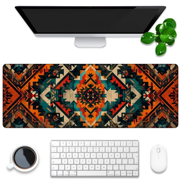 Mouse Mat,Desk Protector,Rubber Office Mat,Anti-Fray Stitched Edges,Waterproof Pad for Office & Gaming (31.5" x 11.8") - The Concerto of Lemons And Green Leaves