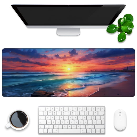 Mouse Mat,Desk Protector,Rubber Office Mat,Anti-Fray Stitched Edges,Waterproof Pad for Office & Gaming (31.5" x 11.8") - Pattern of Geometric Shapes in Black And Gold Marble