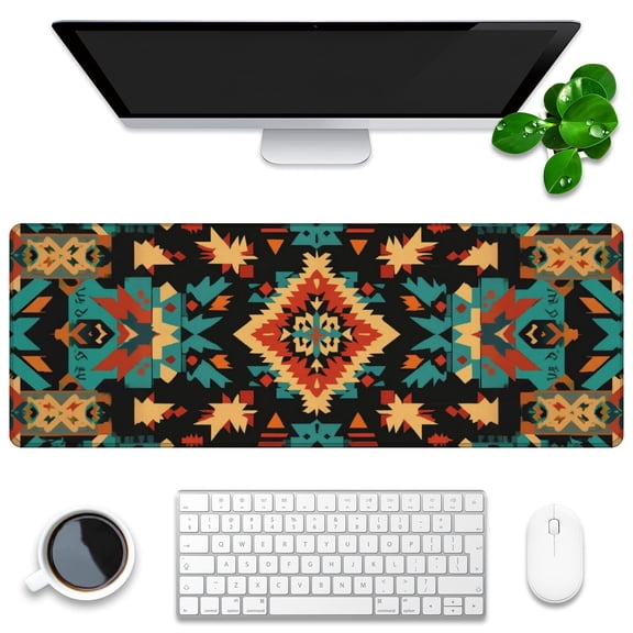 Mouse Mat,Desk Protector,Rubber Office Mat,Anti-Fray Stitched Edges,Waterproof Pad for Office & Gaming (31.5" x 11.8") - Seamless Pattern of Skulls with Dark Gray Tones Textures