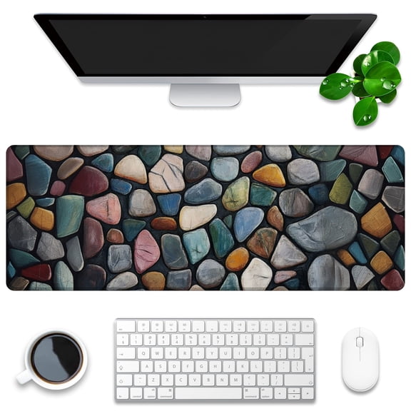 Mouse Mat,Desk Protector,Rubber Office Mat,Anti-Fray Stitched Edges,Waterproof Pad for Office & Gaming (31.5" x 11.8") - Skulls in Black And White Background
