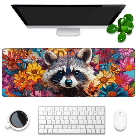 Mouse Mat,Desk Protector,Rubber Office Mat,Anti-Fray Stitched Edges,Waterproof Pad for Office & Gaming (31.5" x 11.8") - Dynamic Color - Block Mosaic