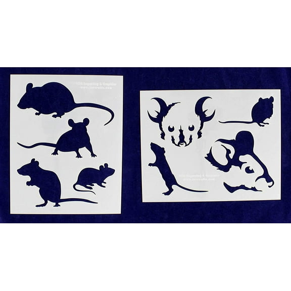 Mouse (Mice) Stencils Mylar 2 Pieces of 14 Mil 8 X 10 Inch- Painting /Crafts/ Templates