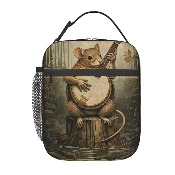 Mouse Music Art Lunch Bag Portable Thermal Lunch Box for Men and Women