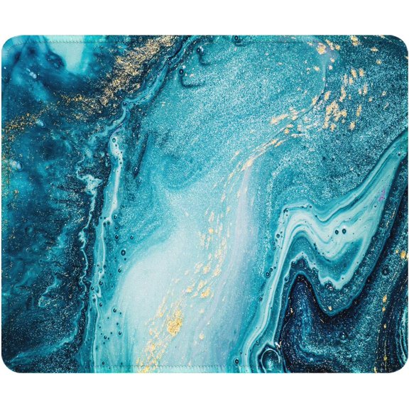 Mouse Pad, 12 x 10 in Thick Rubber Premium-Textured Non-Slip Stitched Edges Waterproof Square Mouse Mat with Cute Pattern for Gaming Work Computer Office, Larger, Beach and Coconut Trees