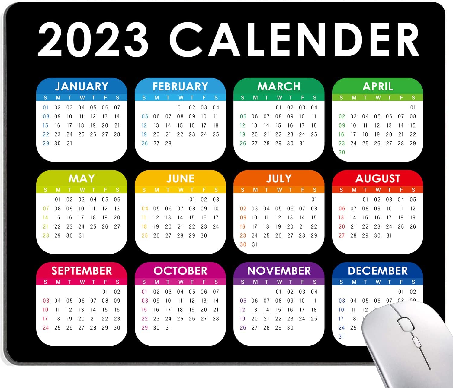 Mouse Pad, 2023 Calendar Mouse Pad, Personalized Waterproof Mousepad