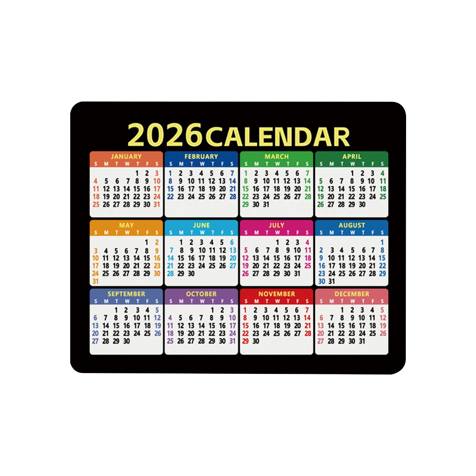 Mouse Pad 2026 Calendar Stitched Edge,Computer Mouse Pads Calendars Non ...
