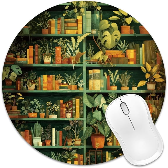 Mouse Pad 8x8 in, Adorable Funny Kitty Decoration Round Mousepad with Non-Slip Rubber Base for Computer Laptop Desk