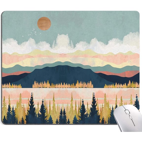 Mouse Pad, Abstract Landscape Mouse Pad, Square Mouse Mat Waterproof Mousepad Non-Slip Rubber Base Mouse Pads for Office Laptop, Modern Art