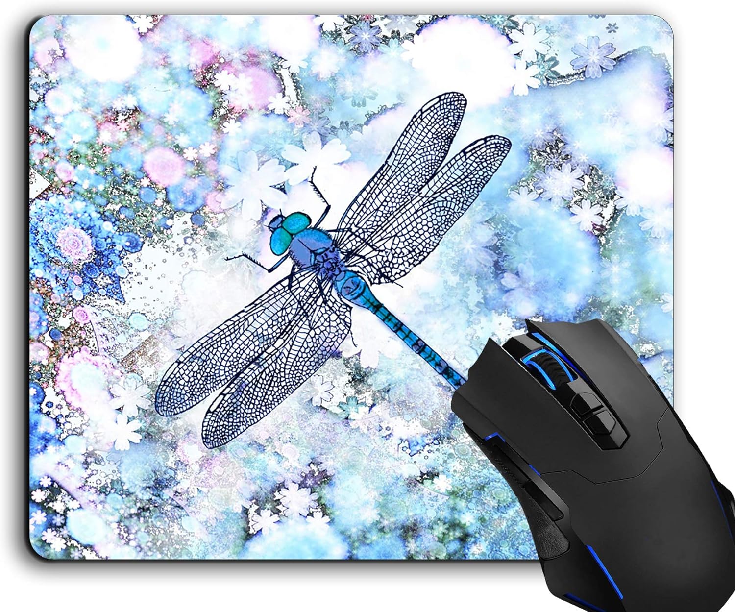 Mouse Pad,Beautiful Blue Dragonfly Computer Mouse Pads Desk Accessories ...