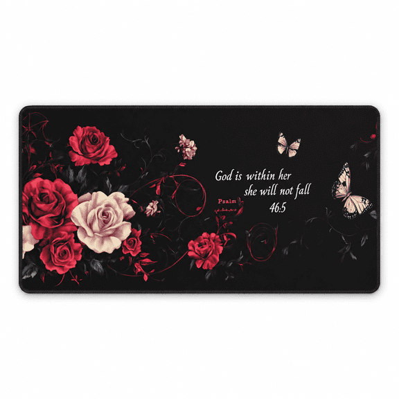 Mouse Pad Black Red Gothic Rose-62 Gaming Office Desk Mat