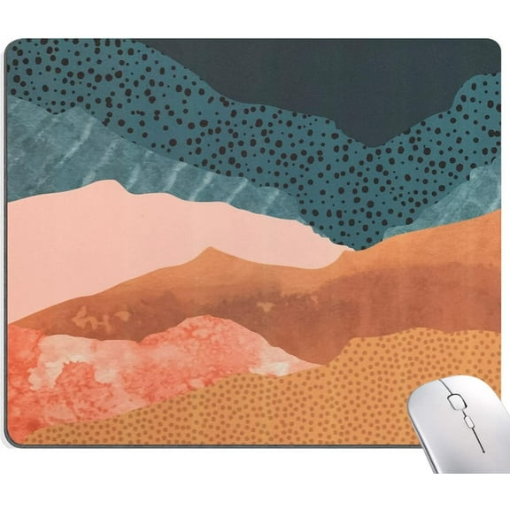 Mouse Pad, Colorful Abstract Mountain Mouse Pads, Square Washable Cloth Personalized Mouse Mat with Design, Gaming Office Home Non-Slip Rubber Base Computer Mousepad
