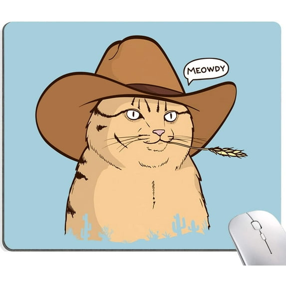 Mouse Pad, Cool MEOWDY Cat Mouse Pad, Square Mouse Mat Waterproof Mousepad with Design Non-Slip Rubber Base Mouse Pads for Office Laptop