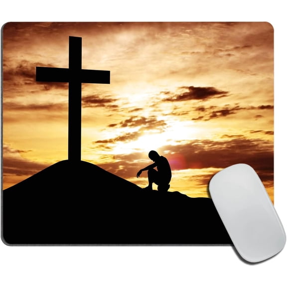 Mouse Pad, Cross Mouse Pad, Mousepad Rectangle Customized Mouse Pads with Designs Non-Slip Rubber Smooth MousePads for Computer Laptop 9.5"x7.9"x0.12" Inch(240mm x 200mm x 3mm)