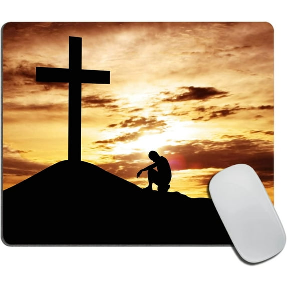 Mouse Pad, Cross Mouse Pad, Mousepad Rectangle Mouse Pads with Designs Non-Slip Rubber Smooth MousePads for Computer Laptop 9.5"x7.9"x0.12" Inch(240mm x 200mm x 3mm)