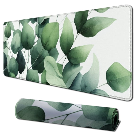 Mouse Pad, Cute Mousepad with Design, Round Grass Leaves Mat, Small Non-Slip Rubber Gaming Pads, Office Home Personalized Pad