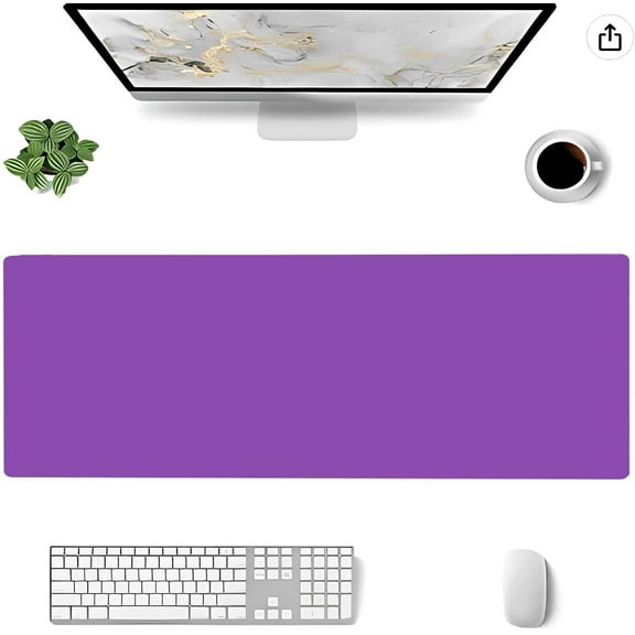 Mouse Pad Dark Purple, Large Office Decor Desk Mat Non-Slip Rubber Desk Pad Protector, Laptop Computer Gaming Mouse Pad XL, Waterproof Solid Mouse Mat for Home, 31.5'''' x 11.8''''
