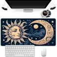 thumbnail image 1 of Mouse Pad,Desk Mat,Computer Mouse Pad + Cute Coasters,31.5"x15.7" with Non-Slip Black Rubber Base Mouse Pad,for Mouse Pads for Laptop,Gaming Office & Home,Washable Mousepad,Sun and Blue Moon, 1 of 5