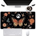 thumbnail image 1 of Mouse Pad,Desk Mat,Computer Mouse Pad + Cute Coasters,35.4"x15.7" with Non-Slip Black Rubber Base Mouse Pad,for Mouse Pads for Laptop,Gaming Office & Home,Washable Mousepad,Butterfly and Moon, 1 of 6