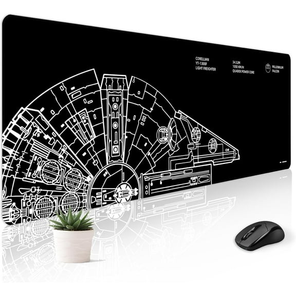 Mouse Pad Desk Mat Gaming Large Keyboard Cute Office Desktop Computer Laptop Black XXL Long Giant Big Cool Modern Design Unique for Women Girls Men Boys Gamer Oversized Wide 31.5x11.8'''' Mousepad
