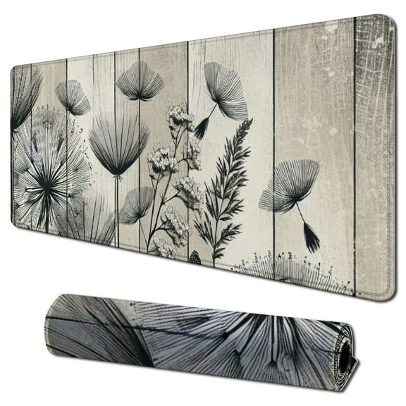Mouse Pad Farmhouse Gray Wooden Wall Dandelion Design Anti-Slip Gaming Mouse Pad for Laptops Office Computer Mouse Pads
