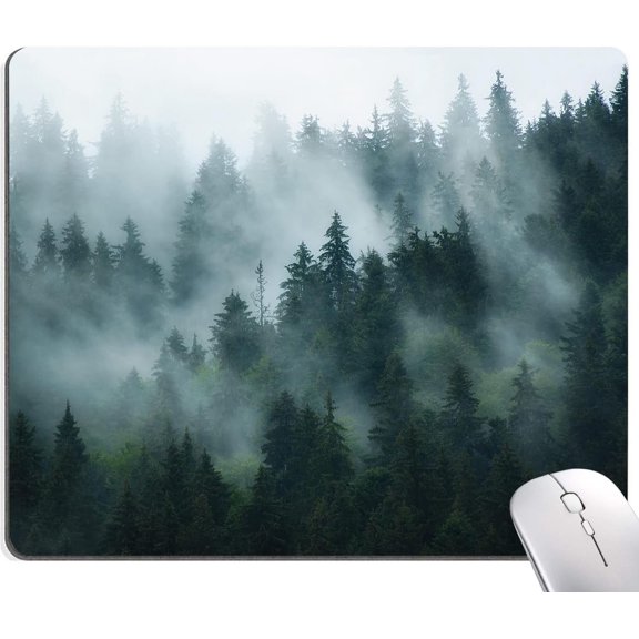 Mouse Pad, Fog Forest Mouse Mat, Waterproof Non-Slip Rubber Base MousePads for Office Laptop Computer Desk, Natural Landscape