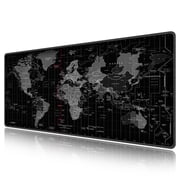 Mouse Pad Gaming - Desk Mat for Keyboard and Mouse - Black World Map Large Mouse Pads for Desk, Gaming Mousepad with Non-Slip Base, Desks Pad 35.4 X 15.7 for Game, Office and Home