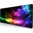 thumbnail image 1 of Mouse Pad Gaming, Large Mouse Pads for Desk, Keyboard Mouse Mat Desk Pad, Non-Slip Rubber Base with Stitched Edges Mousepad , 31.5x11.8in Colorful Galaxy, 1 of 6