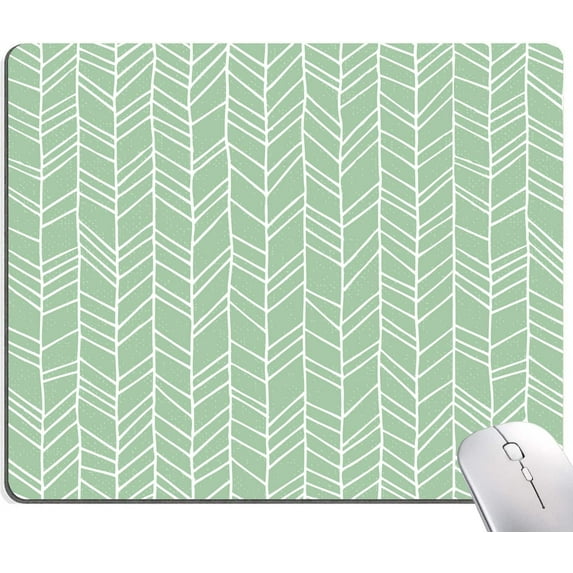 Mouse Pad, Green Chevron Mouse Pad, Washable Square Waterproof Cloth Mousepad for Gaming Office Laptop, Non-Slip Rubber Computer Mouse Pads for Wireless Mouse, Personalized Mouse Pads for Desk