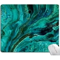 thumbnail image 1 of Mouse Pad, Green Marble Mouse Pad, Square Washable Cloth Personalized Mouse Mat with Design, Gaming Office Home Non-Slip Rubber Base Computer Mousepad, 1 of 12