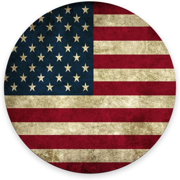 Mouse Pad, Grunge United States of America Flag Mouse Pad, Premium-Textured Mouse Mat Round Non-Slip Rubber Base Computer Mousepads for Office Laptop Desk 7.9×7.9×0.12 inches
