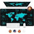 thumbnail image 1 of Mouse Pad, Hologram World Map Interface Cyber Future Large Gaming Mouse Pad for Desk, Desk Mat with Seamed Edges, Waterproof, Non-Slip Rubber Base, Computer Mousepad, 31.5 x 15.7 Inch, 1 of 6