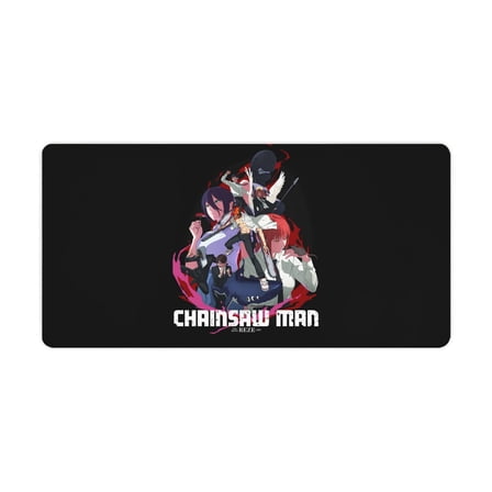 Mouse Pad Extra Large 40.0 X 20.0 In Chainsaw Man Anime Character Graphic PC Mouse Pads with Premium-Textured Mousepad with Non-Slip Rubber Base