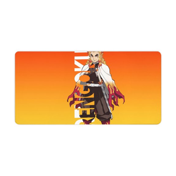 Mouse Pad Extra Large 40.0 X 20.0 In Demon Slayer Anime Character Graphic PC Mouse Pads with Premium-Textured Mousepad with Non-Slip Rubber Base