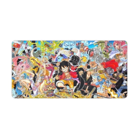 Mouse Pad Extra Large 40.0 X 20.0 In ONE PIECE Anime Luffy Graphic PC Mouse Pads with Premium-Textured Mousepad with Non-Slip Rubber Base