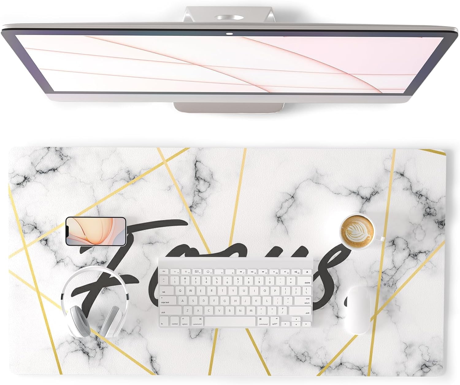 Mouse Pad, Large Desk Pads On Top of Desks, PU Leather Waterproof