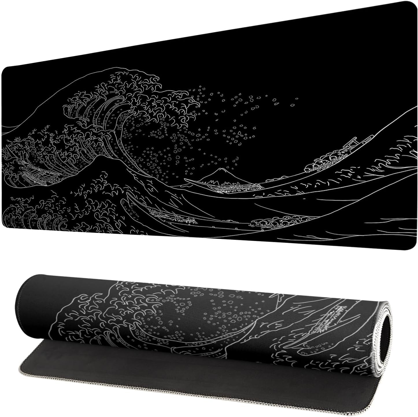 Mouse Pad, Large Japanese Desk Mat, XL Anime Gaming Keyboard Mat, Non-Slip Rubber Base, Big Extended Desk Protector for Home Office, 31.5”x11.8”