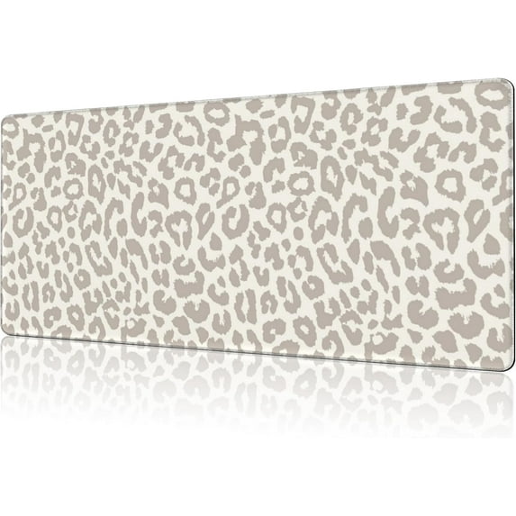 Mouse Pad Large Leopard Print Non-Slip Gaming Desk Mat with Stitched Edge Laptop Keyboard Desk Pad for Work Home Gaming (35.4 x 15.7 Inches)