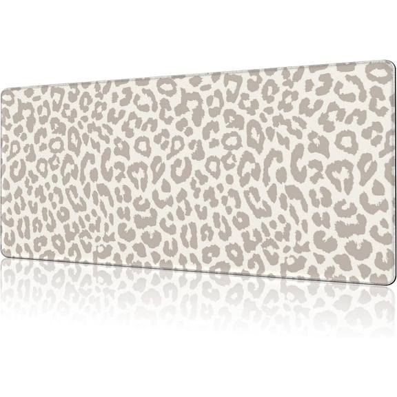 Mouse Pad Large Leopard Print Non-Slip Gaming Desk Mat with Stitched Edge Laptop Keyboard Desk Pad for Work Home Gaming (35.4 x 15.7 Inches)