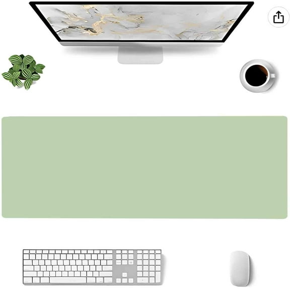 Mouse Pad Light Green, Large Office Decor Desk Mat, Non-Slip Rubber Desk Pad Protector, Laptop Computer Gaming Mouse Pad XL, Waterproof Solid Mouse Mat for Home, 31.5'''' x 11.8''''
