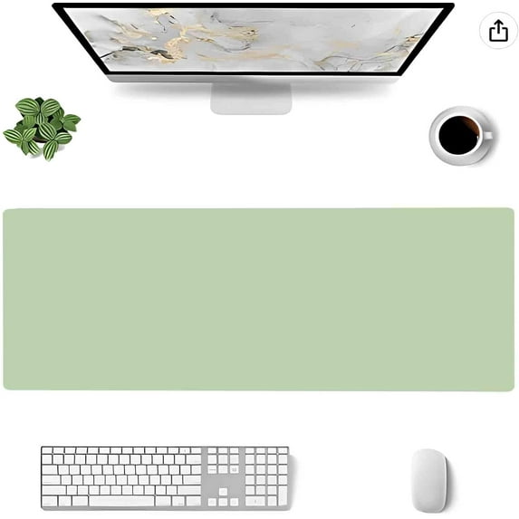Mouse Pad Light Green, Large Office Decor Desk Mat, Non-Slip Rubber Desk Pad Protector, Laptop Computer Gaming Mouse Pad XL, Waterproof Solid Mouse Mat for Home, 31.5'''' x 11.8''''