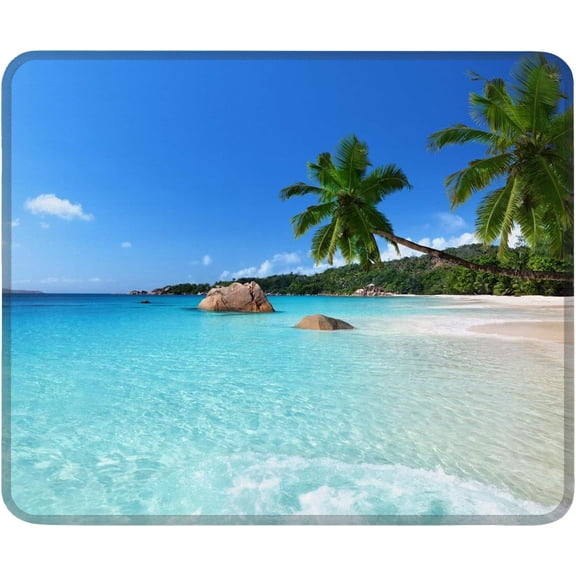 Mouse Pad Non-Slip Rubber Base Computer Mouse pad, Beach Coconut Trees Mouse Pads, Superb Tracking Accuracy and Smooth Surface