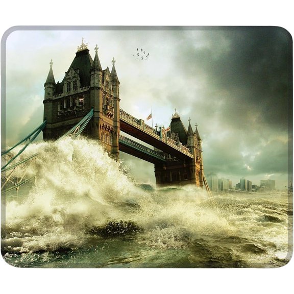 Mouse Pad Non-Slip Rubber Base Computer Mousepad, London Bridge Customized Square Mouse Pads for Laptop Office Home & Gaming, Superb Tracking Accuracy and Smooth Surface