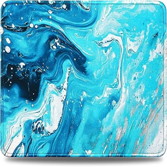 Mouse Pad with Non-Slip Rubber Base, Premium-Textured & Washable Computer Mousepad with Stitched Edges, Mouse Pads for Computers, Laptop, Gaming, Office & Home, 10.2 x 8.3 in Blue Waves